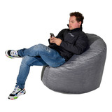 Sillon Puff Taburete Sillones Puffs Basico Cama Gamer Color Gris