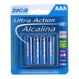 Blister Pilas Aaa Alcalinas 1,5v Sica No Recargable 4 Unidad