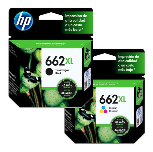 Cartuchos Originales Hp 662 Xl Negro + Xl Color 2545 4645