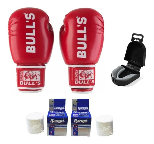 Kit Boxeo-kick: Guantes Bulls Importados + Vendas + Bucal 