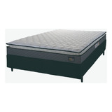 Cama Box Casal Colchão D45 Pillow Top Strong Cinza/preto Cor Cinza