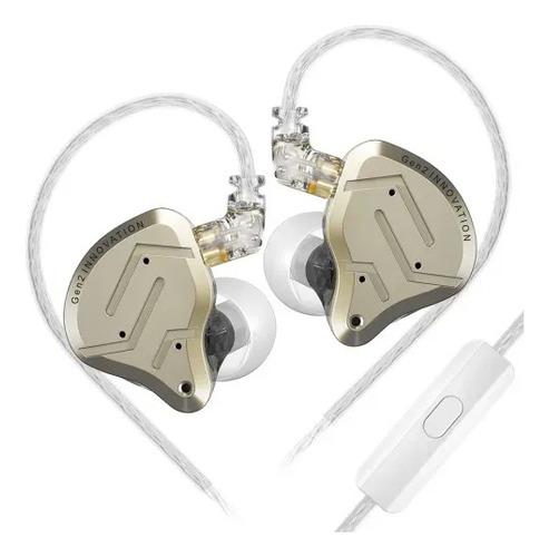 Audífonos In-ear Kz Zsn Pro 2 Con Micrófono Golden Dorado