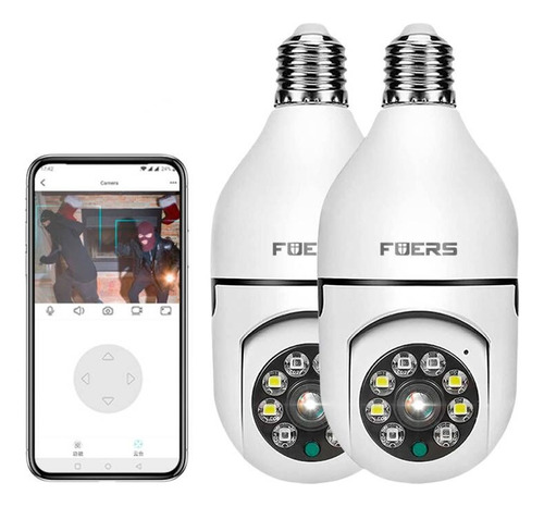 2pcs Cámara De Seguridad Wifi De 360° Visión Nocturna Alarma