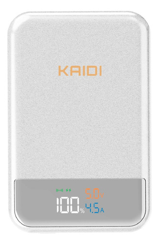 Kaidi Kd-998 Power Bank Portátil Magnético Magsafe Turbo 10.000mah Cor Branco