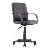 Silla Escritorio Con Brazos Ejecutiva Negro Cuero Sintético