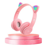 Headset Fone De Ouvido Bluetooth Led Orelha Gato Headphone