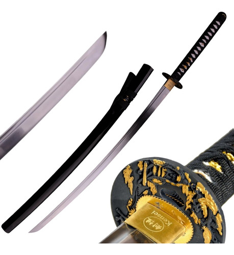 Iaito Katana Kensei Acero 1045 Sin Filo Iaido Negra Fulltan