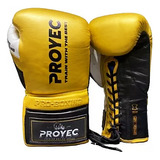 Guantes Boxeo Proyec Cuero Natural Cordones Muay Thai Kick