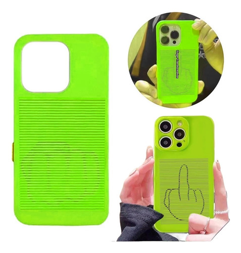 Funda Deslizante Dedo Corazón, Divertida Para iPhone 6-15