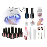 Kit Inicial X16u Manicuria Gel Esmalte Semi Cabina Led Uv 54