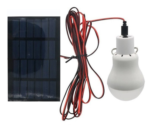 Kit 2 Lampadas Led Solares Com Placa Fotovoltaica