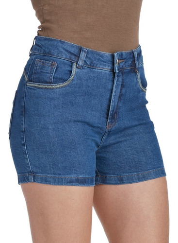 Shortinho Jeans Basic Modelo Hot Pants Com Lycra Premium