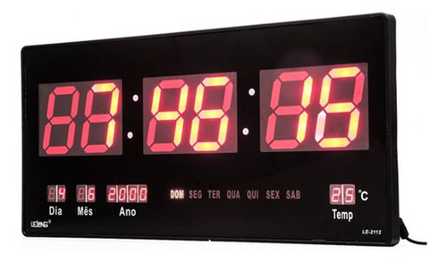 Relógio Digital Led Grande Calendário Academia Data Bivolt