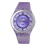 Reloj Xonix Mujer Caucho Lila Deportes Sumergible  Yw-003