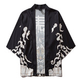 Chaqueta Tipo Kimono Japonesa Con Mangas De Cinco Puntos Blo