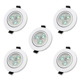 5 X Spot Led 3w 12v Branco Frio Para Veículo Camping