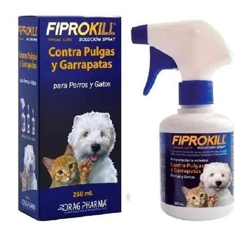  Fiprokill Spray Anti Pulgas/garrapatas 250 Ml Gatos Y Perro