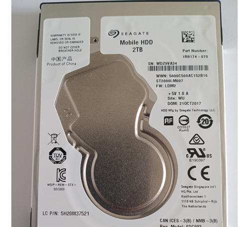 Seagate Disco Duro 2tb 2.5 