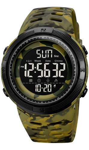 Reloj Camuflado Pulsera Skmei Poliuretano Verde Todoterreno 