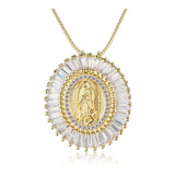 Santa Virgen María Nuestra Señora De Guadalupe Collar Circón