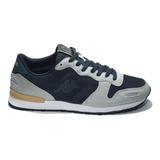 Zapatillas Kappa Modelo Urban Logo Berlin 2 - Gris Con Azul 