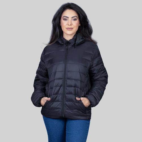 Jaqueta Bobojaco Puffer Feminina Com Capuz Impermeável 