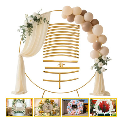 Arco Circular Metálico Dorado 1.8m Aro Metálico para Globos, Estructura para Arcos de Globos, Accesorios Fiestas para Cumpleaños, Baby shower, Graduación, Boda decoracion | Envío gratis