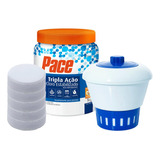 Kit Tratamento Para Piscina 1kg Pastilha De Cloro + Clorador