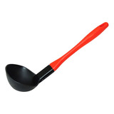 Cucharon Sopero Nylon Gourmet 25cm Deses Color Negro/rojo