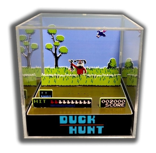 Duck Hunt Cubo Acrilico Arcade Sega Juego Retro Cuadro 