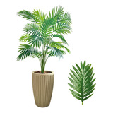 Planta Artificial Palmeira Com Vaso Polietileno Cone Romano