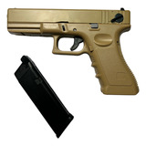 Pistola Airsoft Glock 18c Tan Green Gas Automatica 1000balin