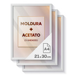 Moldura Quadros A4 Kit C/ 3 Unidade Acetato Para Certificado