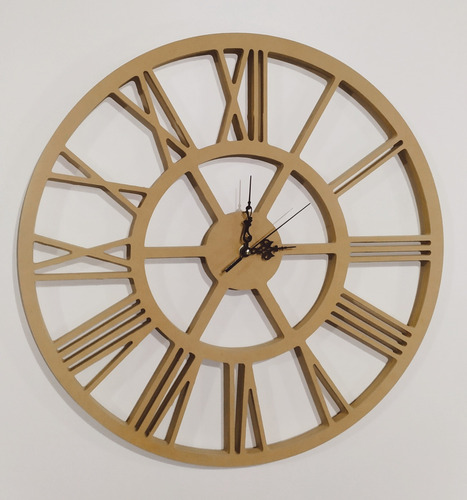 Reloj Romano 50cm Colores: Madera- Dorado- Plateado- Blanco
