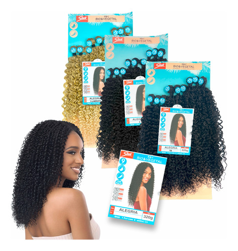 Cabelo Afro Cacheado Tela Bio Vegetal Orgânico Sleek Alegria