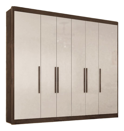 Guarda Roupa Valencia Casal 6 Portas 6 Gav. Cor Chocolate/off White