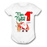Body Infantil Roupa Bebê Primeiro Natal Papai Noel Promoção