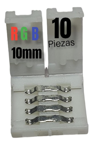 10 Conectores Para Tira Rgb 10mm No Soldar Clip De Presion
