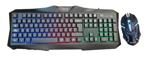 Kit Teclado 3 Colores De Luz Y Mouse 3d 800dpi 7 Colores