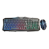 Kit Teclado 3 Colores De Luz Y Mouse 3d 800dpi 7 Colores