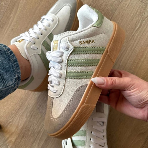 Tênis adidas Samba Plataforma Branco E Verde Tamanho 38