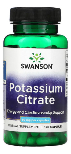 Swanson Citrato De Potasio, 99 Mg 120 Caps, Cardiovascular