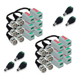 6 Pares Video Balun Parafuso P/ Cftv + 6 Conectores P4 Macho