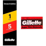 Hoja De Afeitar Roja Super Thin Gillette X 5 Blades/hojas 