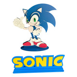 Enfeite Festa Sonic Mdf 2 Peças Aniversário Infantil Quarto