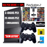 Playstation 2 Play 2 Ps2 Console Completo Com Sistema Opl (leia A Descrição Do Anúncio)
