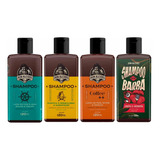 Kit 4x Shampoo Barba Calico Lemon Coffee Guaraná Don Alcides