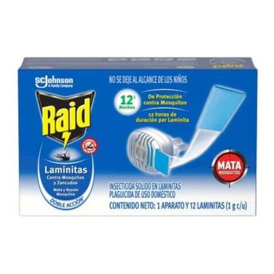 3 Pzas De Insecticida Raid Laminitas 1 Aparato Y 12 Pzas | MercadoLibre
