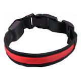 Collar Luminoso Led Recargable Para Mascotas Rojo Talla M