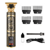 Máquina De Cortar Cabelo Barba Acabamento Bivolt Display Cor Dourado 110v/220v